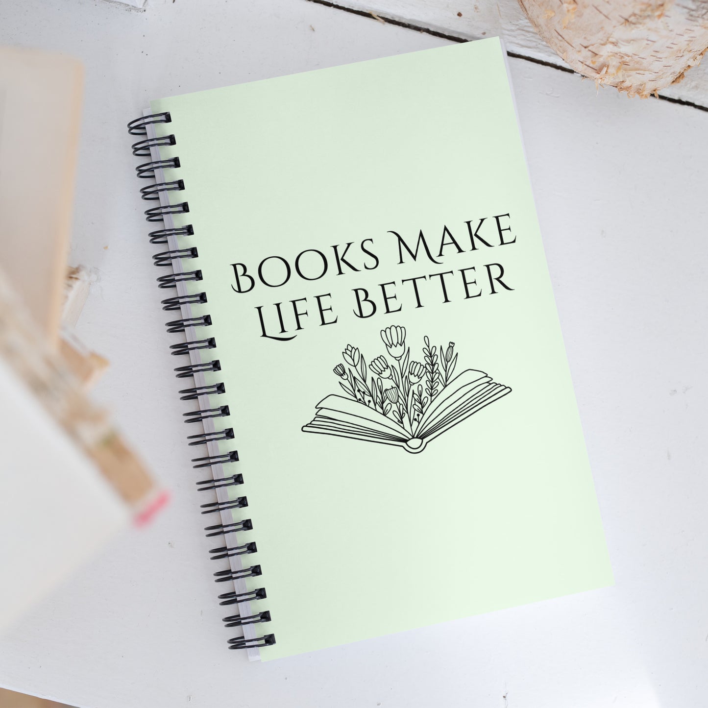 "Books Make Life Better" Spiral notebook