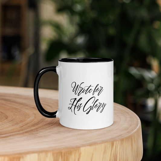 "Write for His Glory" Mug with Color Inside