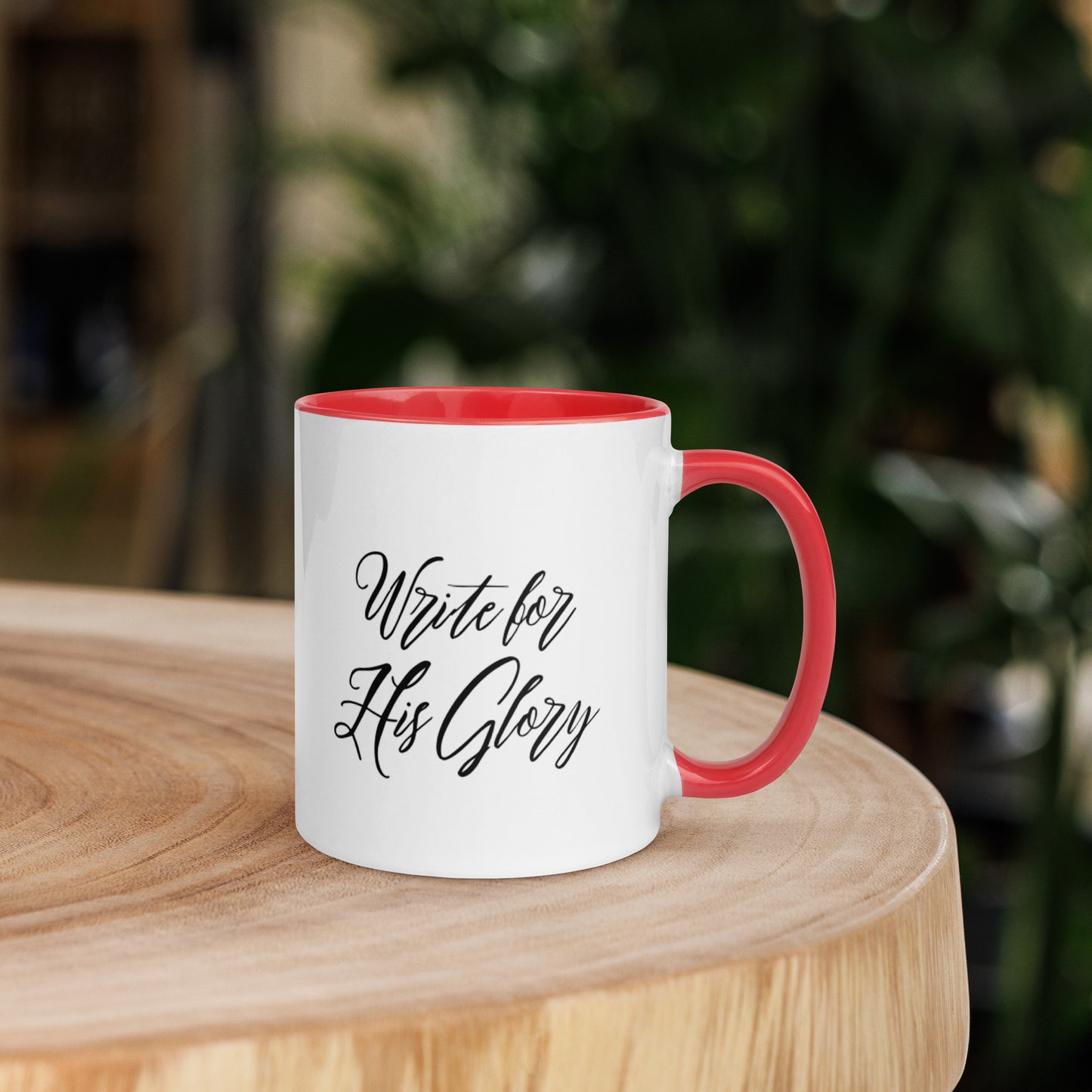 "Write for His Glory" Mug with Color Inside